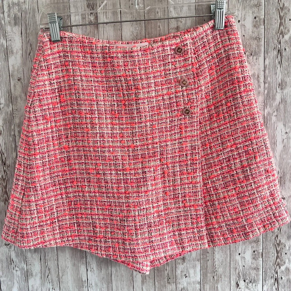 CLAUDIE PIERLOT Tweed Skort Neon Pink - Picture 2 of 8